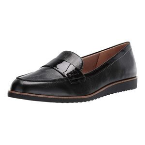 Lifestride Women's Zee Black Faux Leather Comfort Loafer Size 10 Wide